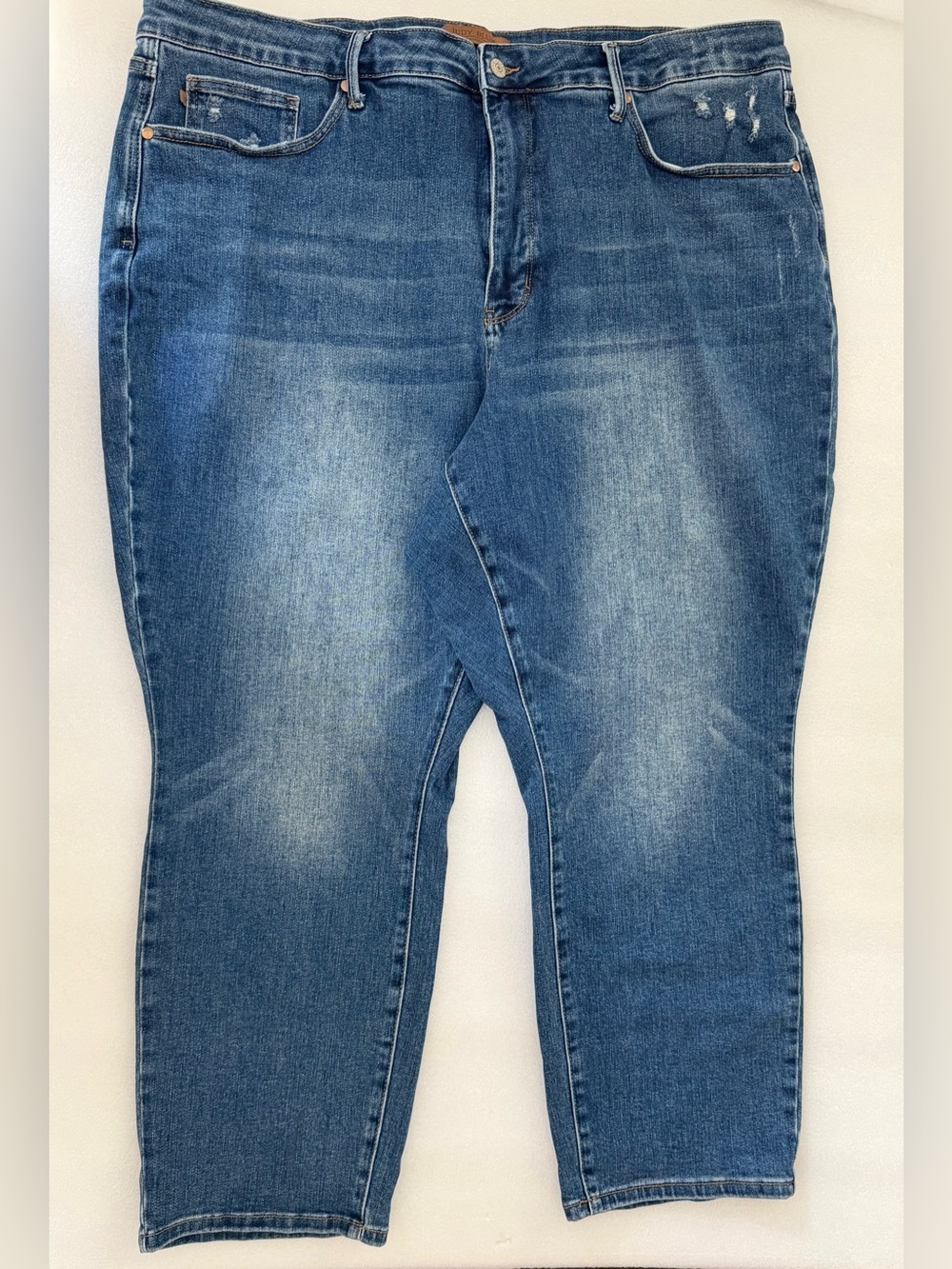 Judy Blue High Rise Slim Fit Jeans Stretch Boutique Denim Distressed Size 24